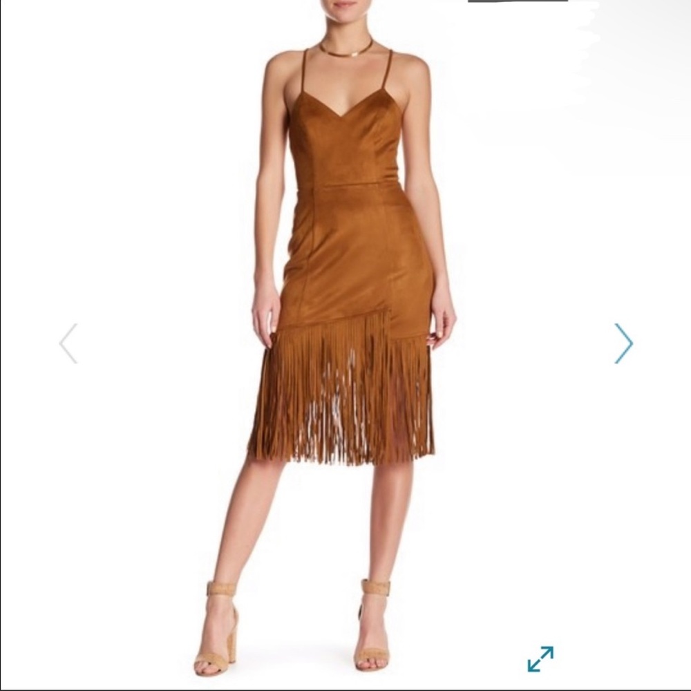 Lovers+Friends Faux Suede Dress With Fringe